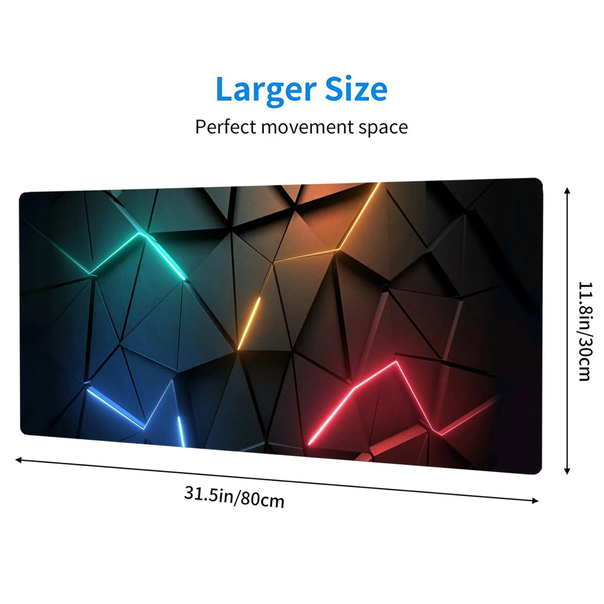 Large Keyboard & Mouse Desk Mat with Stitched Edges