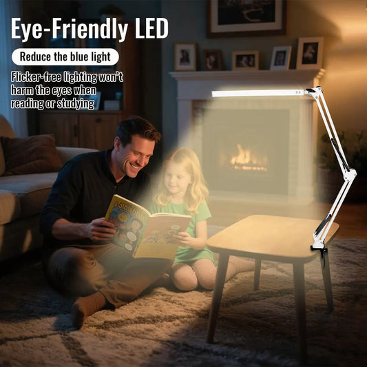 Rocker Arm LED Desk Lamp with 3 Lighting Modes