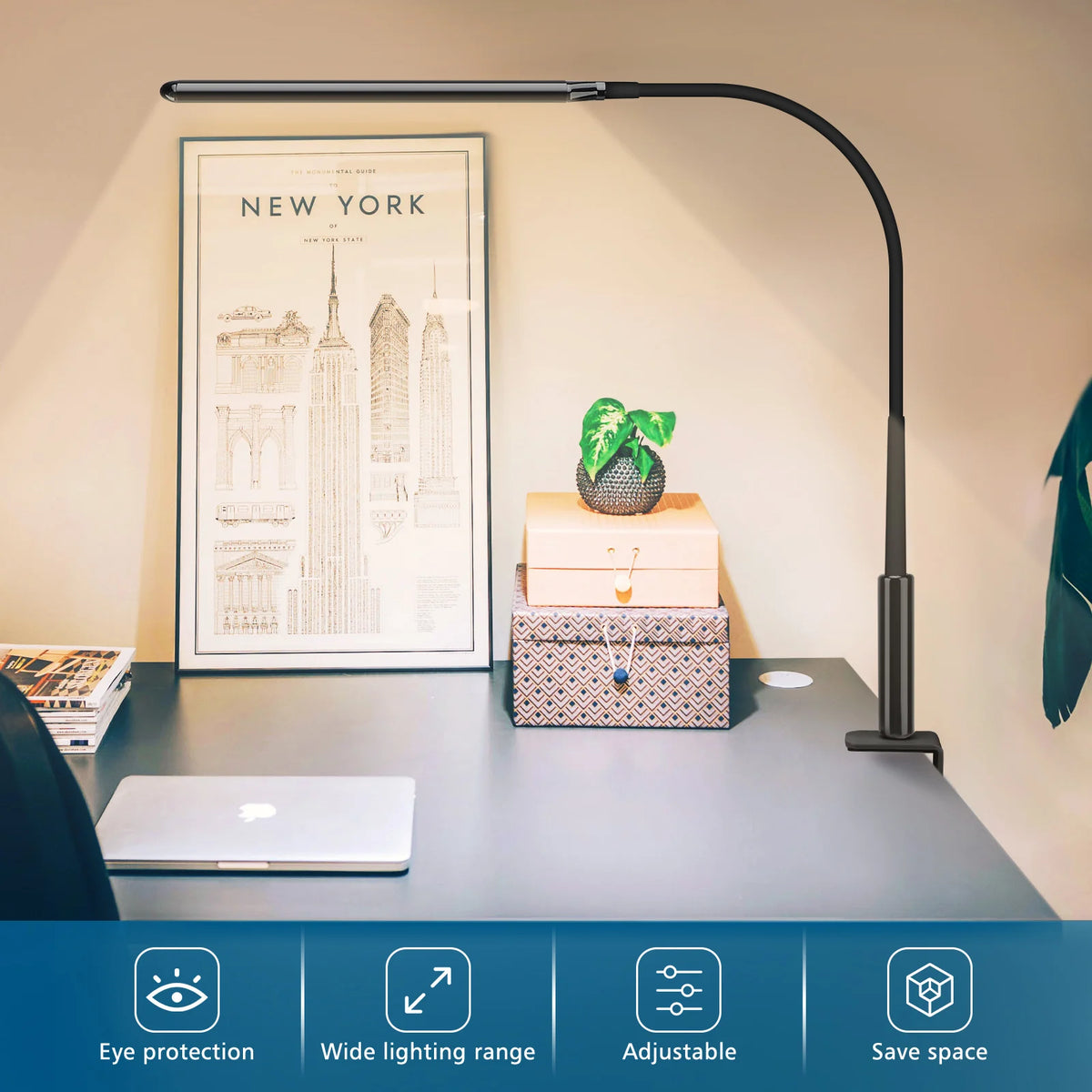 LED Clip-On Reading Light with 10 Brightness Levels