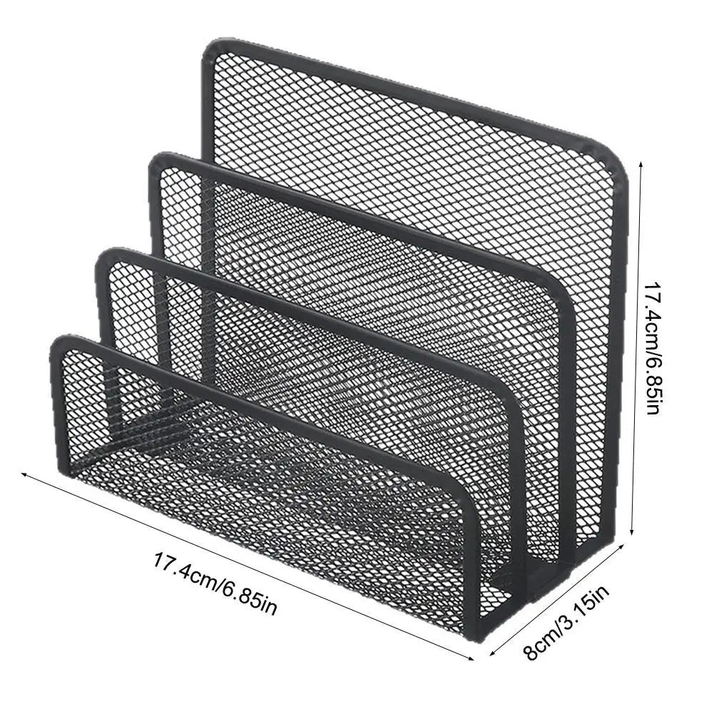Desk Mail Organizer Small File Holders Letter Organizer Metal Mesh Document/Filing/Folders/Paper Organizer for Desktop