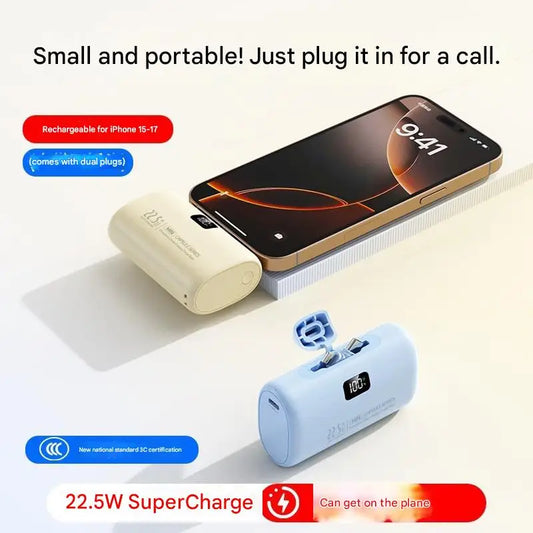 Mini 30,000mAh Fast-Charging Power Bank with USB-C