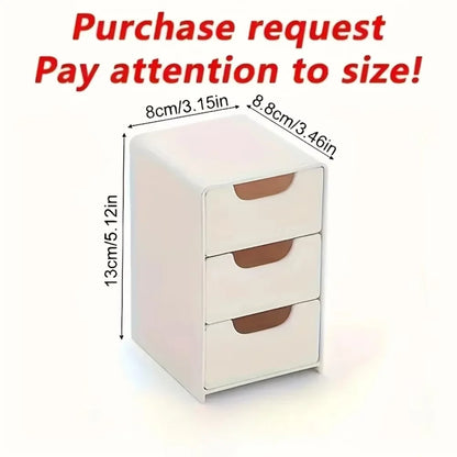 Chic 3-Tier Desk Organizer with Drawers - Ideal for Office Supplies, Jewelry & Cosmetics Storage - Portable Divider Box