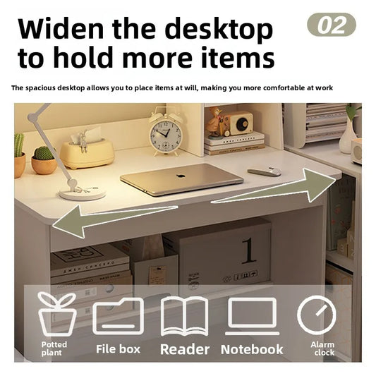 Desk, Bookshelf, Integrated Computer Desk, Home Bedroom, Small Table for Students to Learn to Write