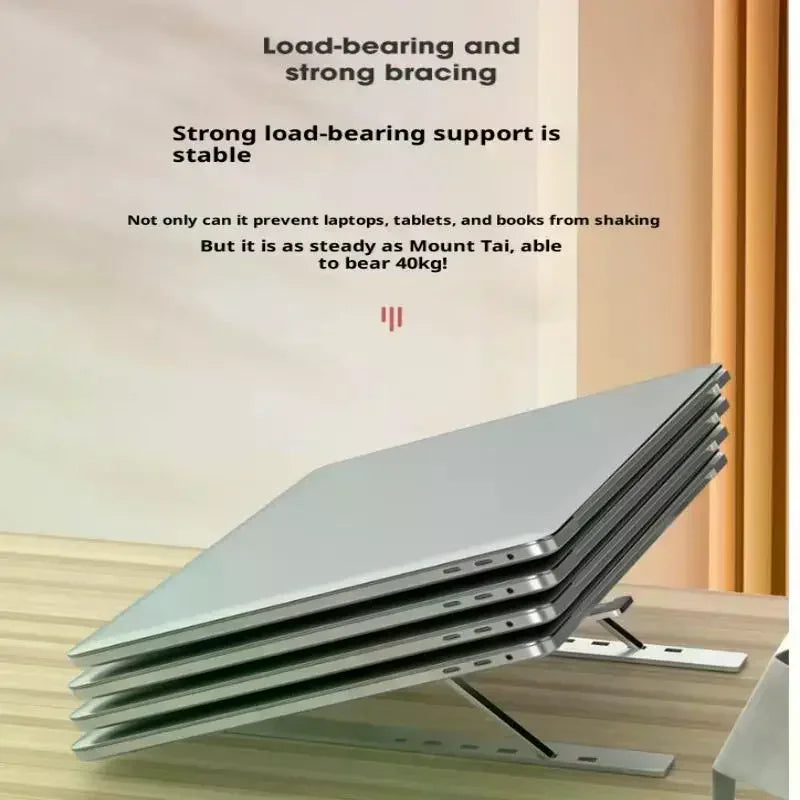 Foldable Portable Laptop Stand Metal Material Notebook Holder Bracket Heighten Laptop Stand for Increased Viewing Comfort