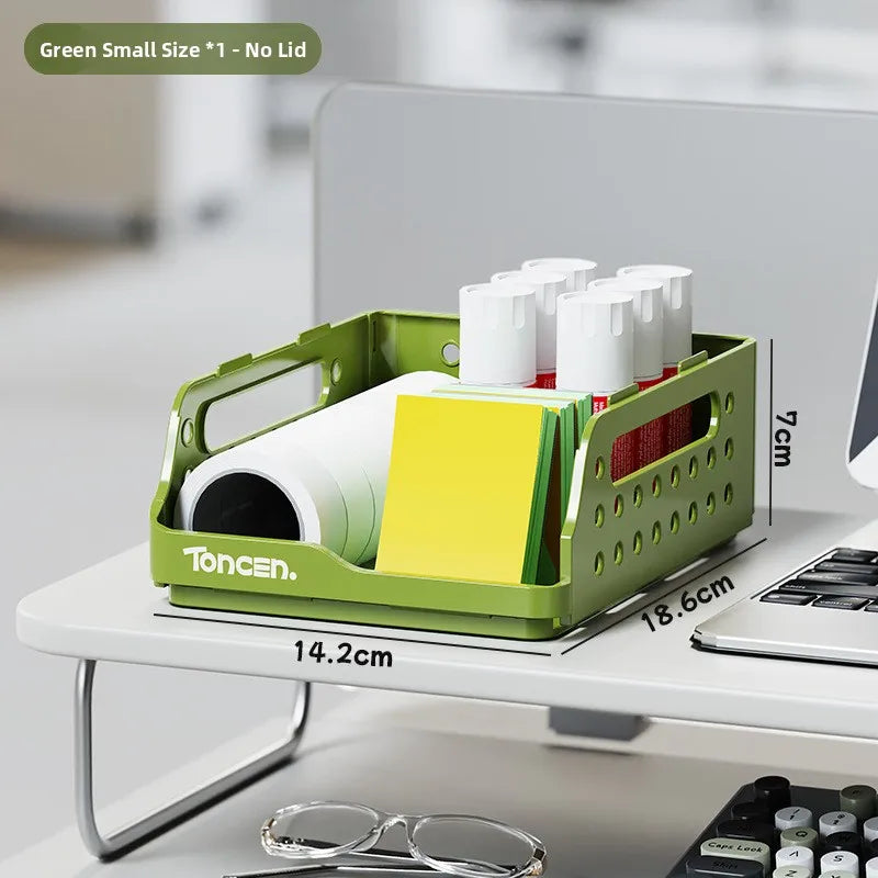Desktop Organizer Rack Office Desk File Storage Basket Miscellaneous Snacks Storage Box Stationery Arrangement Plastic Material