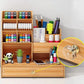Wooden Desk Organiser DIY Desktop Tidy Pen Holder Large Capacity Stationery Storage Box with Drawer for Home Office and School