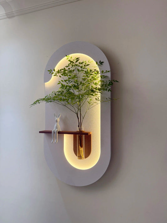 Modern Botanical Wall Art with LED Lighting