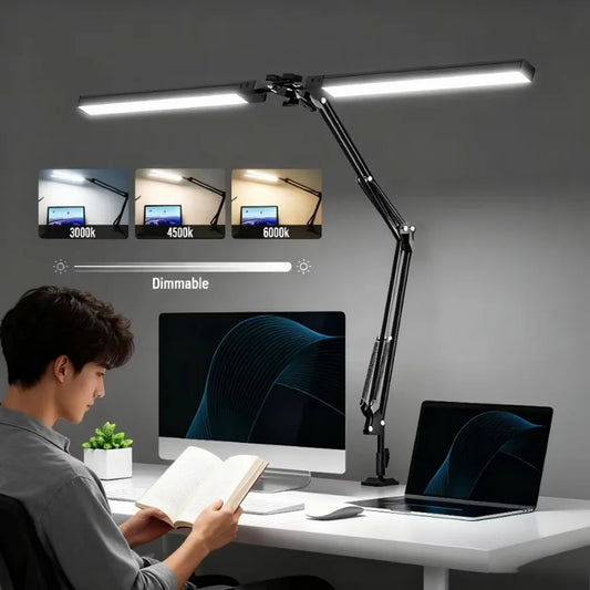 LED Clamp Desk Lamp with 10 Brightness Levels
