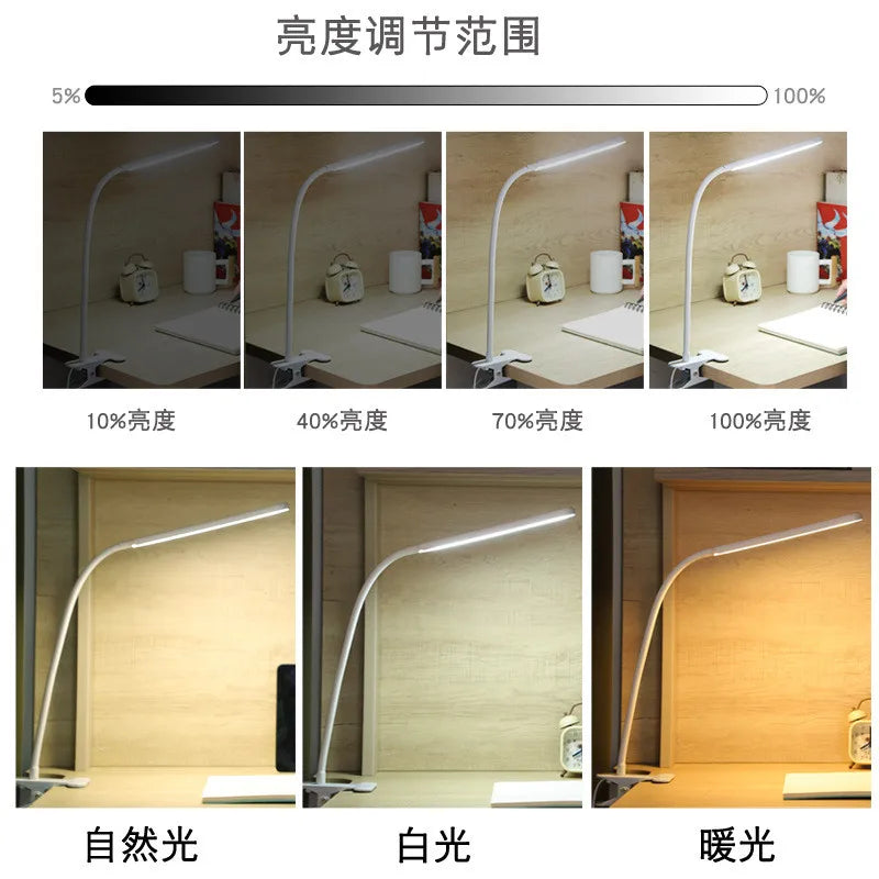 Adjustable LED Clip-On Lamp for Home & Office