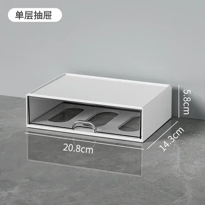Desk Organizer with 2 Drawers, Plastic Cosmetic Storage, Desktop Organizer Set, Pencil Holder, Perfect for Storage WORLDKPI