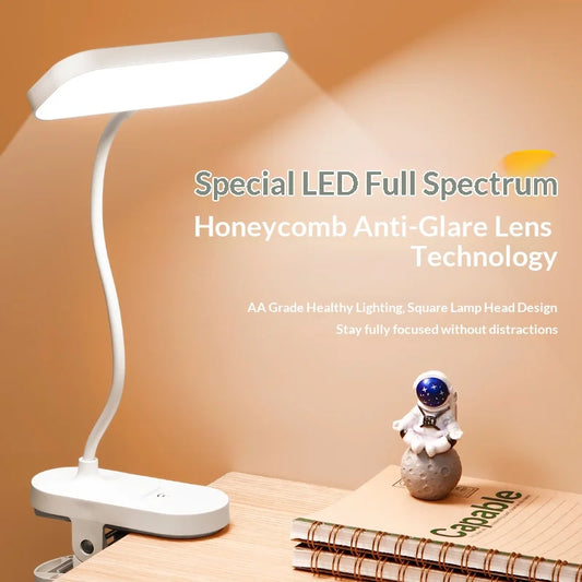 Portable Rechargeable LED Clip-On Study Lamp
