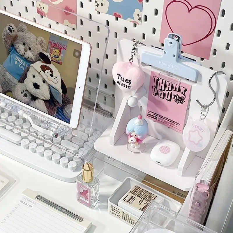 Ins Style Desk Organizer Desktop Shelf Hole Board Daily Sundries Organizer Student Dormitory Desk Doll Display Stand Home Decors
