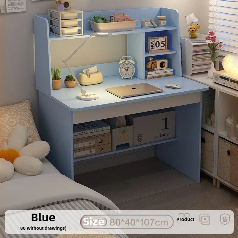 Desk, Bookshelf, Integrated Computer Desk, Home Bedroom, Small Table for Students to Learn to Write