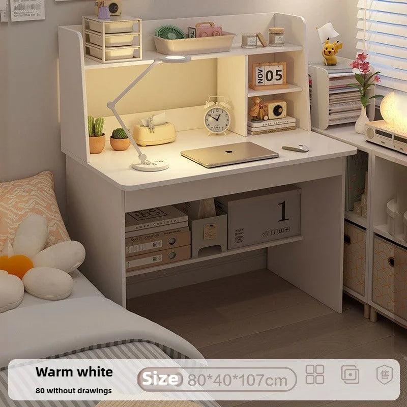 Desk, Bookshelf, Integrated Computer Desk, Home Bedroom, Small Table for Students to Learn to Write