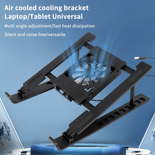 Foldable Laptop Cooling Stand Base Portable Notebook Cooler with 1 Cooling Fan Height Adjustable Radiator Bracket for Laptops