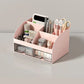 Desk Organizer with 2 Drawers, Plastic Cosmetic Storage, Desktop Organizer Set, Pencil Holder, Perfect for Storage WORLDKPI