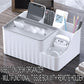 6-Section Desk Organizer - Multifunctional Tissue Box With Remote Holder Plastic Storage For Living Room Kitchen & Office