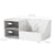 〔L〕Desktop Plastic Storage Organizer with 2 Drawers Multi Grid Desk Caddy for Stationery Cosmetic Office Supplies