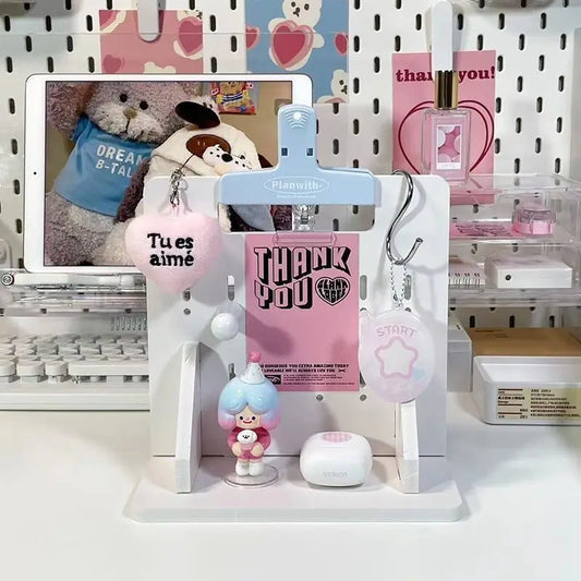 Ins Style Desk Organizer Desktop Shelf Hole Board Daily Sundries Organizer Student Dormitory Desk Doll Display Stand Home Decors