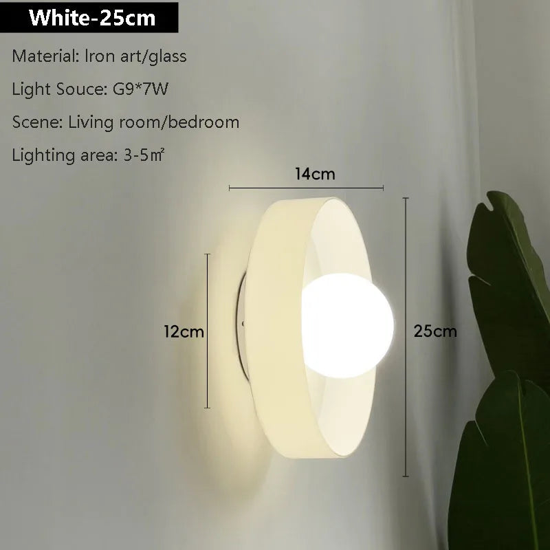 Modern Round Glass Light for Bedroom & Living Room