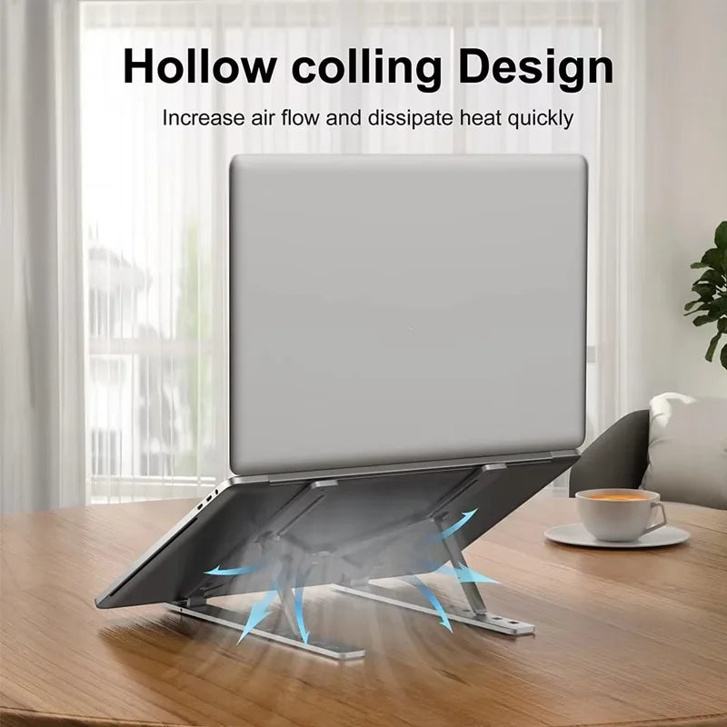 Laptop Stand Aluminum Alloy Anti-Slip Anti-Fall Foldable Height-Adjustable Tablet Stand Suitable for Books and Computers