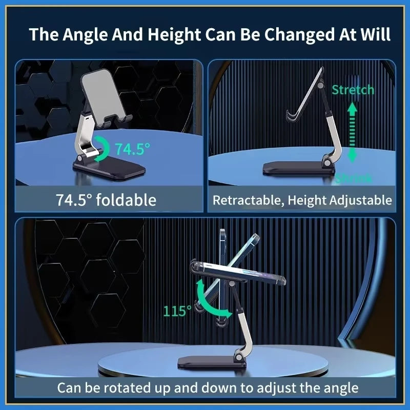 Foldable ABS Desktop Mobile Phone Stand For iPad iPhone Smartphone Support Tablet Desk Cell Phone Portable Holder Bracket