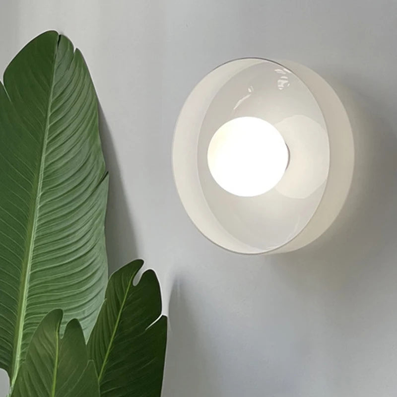 Modern Round Glass Light for Bedroom & Living Room