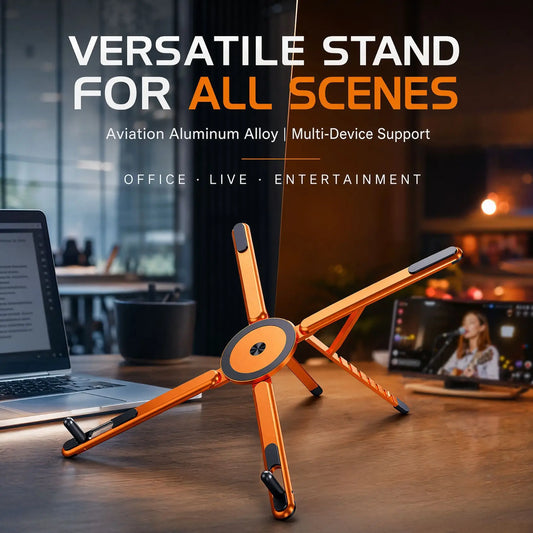 Foldable Magnetic Laptop Stand Aluminum Alloy Portable Adjustable Stand Heat Dissipation Holder Supports Phone Tablet Notebook