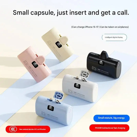 Mini 30,000mAh Fast-Charging Power Bank with USB-C