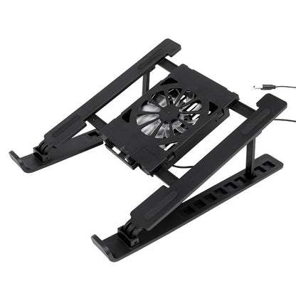 Foldable Laptop Cooling Stand Base Portable Notebook Cooler with 1 Cooling Fan Height Adjustable Radiator Bracket for Laptops