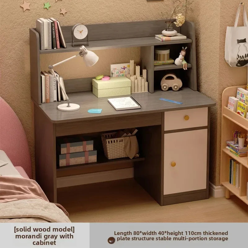 Desk, Bookshelf, Integrated Computer Desk, Home Bedroom, Small Table for Students to Learn to Write