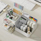 〔L〕Desktop Plastic Storage Organizer with 2 Drawers Multi Grid Desk Caddy for Stationery Cosmetic Office Supplies