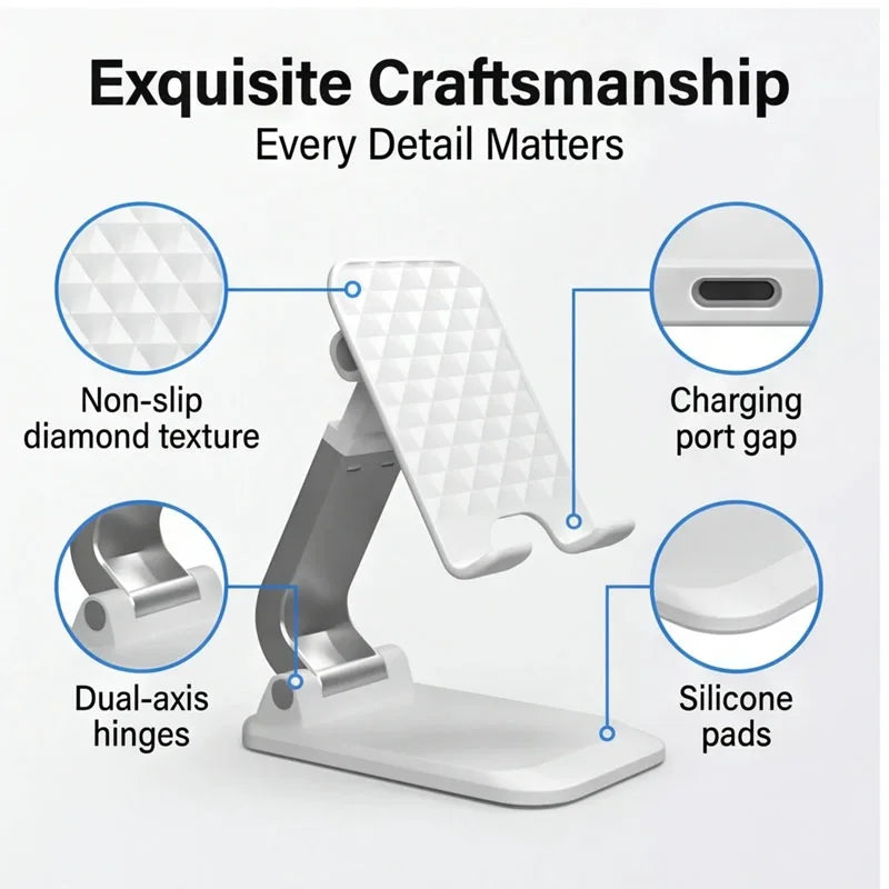 Foldable ABS Desktop Mobile Phone Stand For iPad iPhone Smartphone Support Tablet Desk Cell Phone Portable Holder Bracket