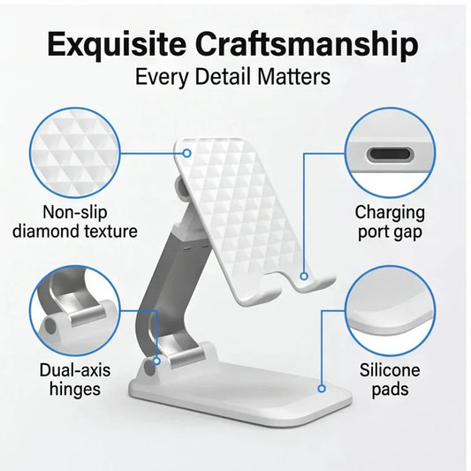 Foldable ABS Desktop Mobile Phone Stand For iPad iPhone Smartphone Support Tablet Desk Cell Phone Portable Holder Bracket