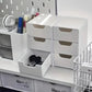 Chic 3-Tier Desk Organizer with Drawers - Ideal for Office Supplies, Jewelry & Cosmetics Storage - Portable Divider Box