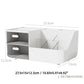 〔L〕Desktop Plastic Storage Organizer with 2 Drawers Multi Grid Desk Caddy for Stationery Cosmetic Office Supplies