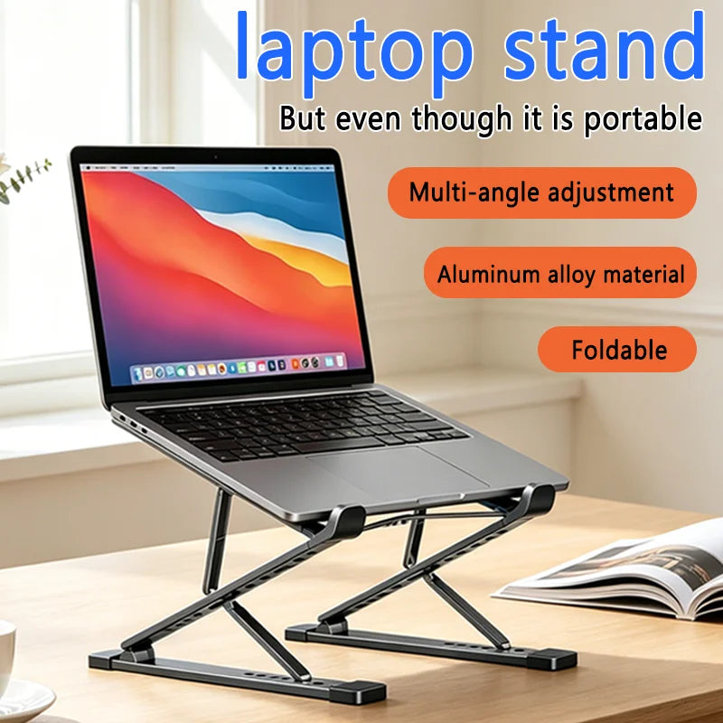 Laptop Stand Aluminum Alloy Anti-Slip Anti-Fall Foldable Height-Adjustable Tablet Stand Suitable for Books and Computers