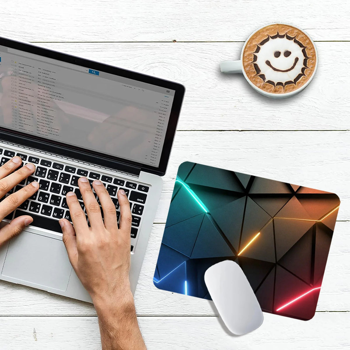 Large Keyboard & Mouse Desk Mat with Stitched Edges