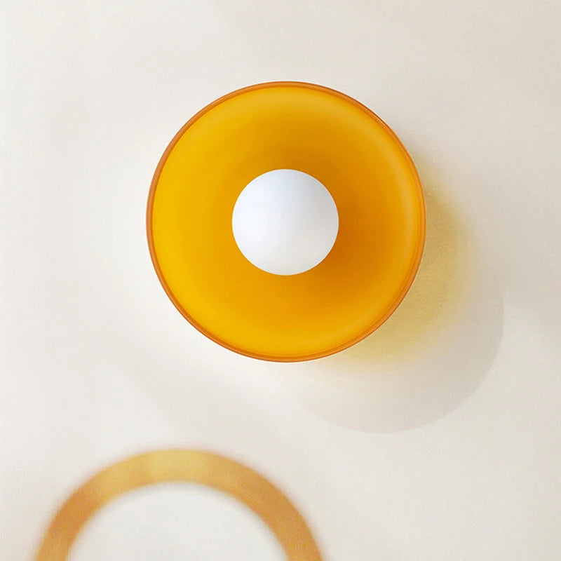 Modern Round Glass Light for Bedroom & Living Room