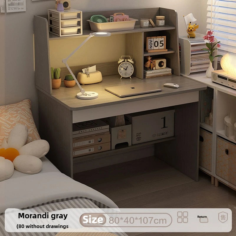 Desk, Bookshelf, Integrated Computer Desk, Home Bedroom, Small Table for Students to Learn to Write