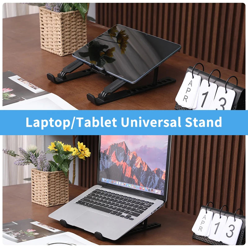 Foldable Laptop Cooling Stand Base Portable Notebook Cooler with 1 Cooling Fan Height Adjustable Radiator Bracket for Laptops