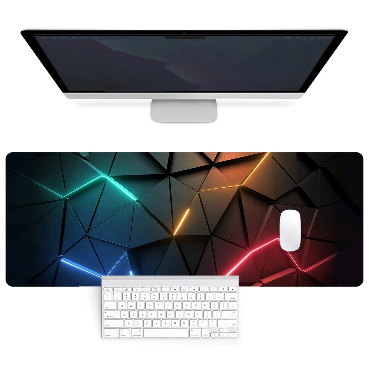 Large Keyboard & Mouse Desk Mat with Stitched Edges