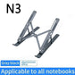 Laptop Stand Aluminum Alloy Anti-Slip Anti-Fall Foldable Height-Adjustable Tablet Stand Suitable for Books and Computers