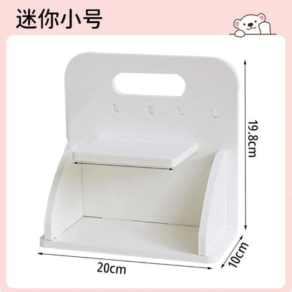 Ins Style Desk Organizer Desktop Shelf Hole Board Daily Sundries Organizer Student Dormitory Desk Doll Display Stand Home Decors