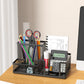 Black Mesh Desk Organizer - 3-Tier Storage with Pencil Holder & Baskets,Office Supplies Organizer for Desktop, Home & School Use