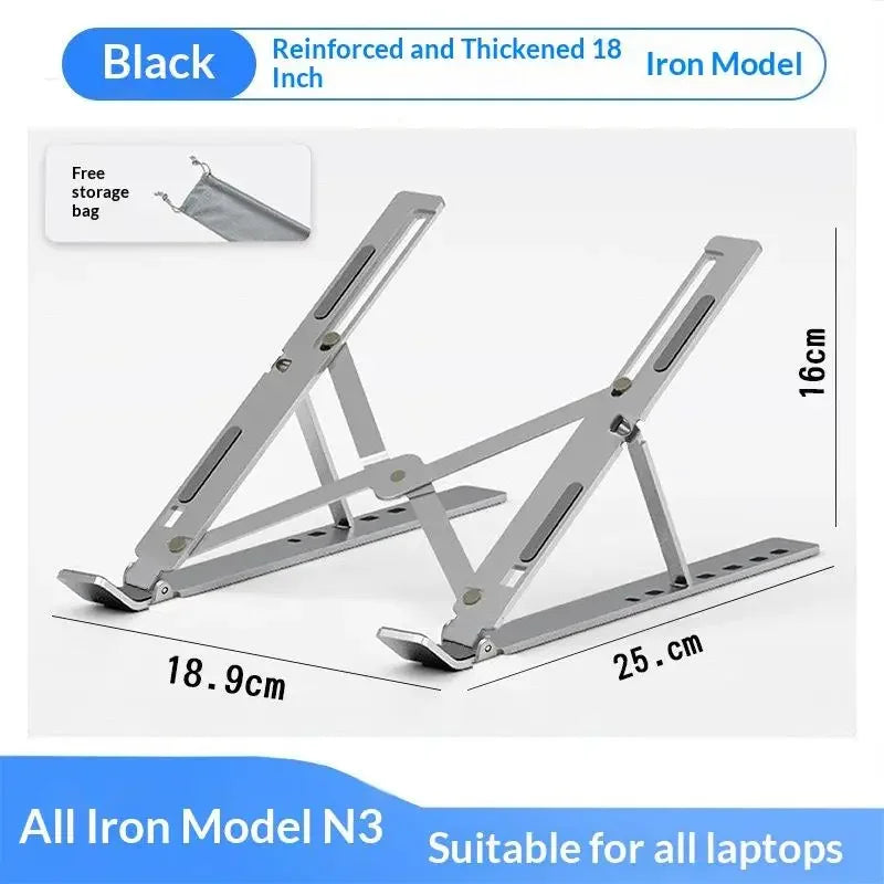 Foldable Portable Laptop Stand Metal Material Notebook Holder Bracket Heighten Laptop Stand for Increased Viewing Comfort