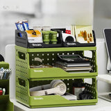 Desktop Organizer Rack Office Desk File Storage Basket Miscellaneous Snacks Storage Box Stationery Arrangement Plastic Material