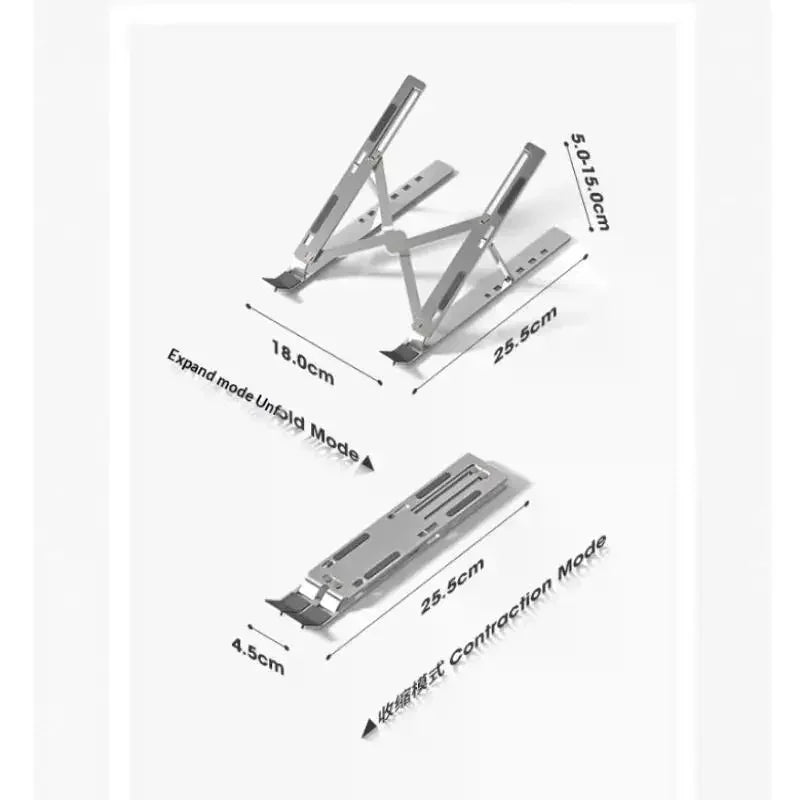 Foldable Portable Laptop Stand Metal Material Notebook Holder Bracket Heighten Laptop Stand for Increased Viewing Comfort