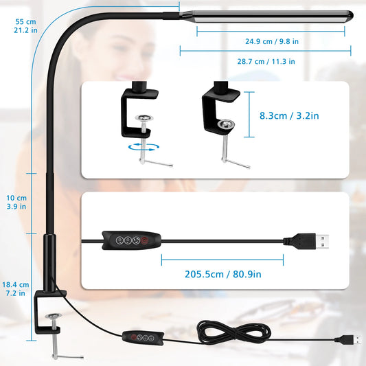 LED Clip-On Reading Light with 10 Brightness Levels