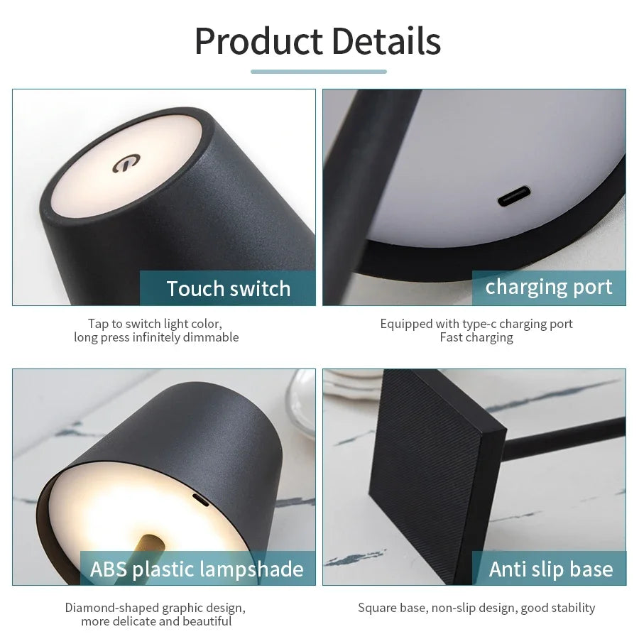 Portable Touch LED Lamp for Bedroom & Dining